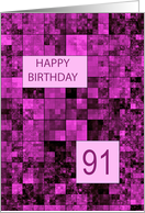 91st Birthday Pink Pattern card