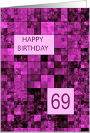 69th Birthday Pink Pattern card