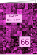 66th Birthday Pink Pattern card