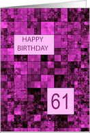 61st Birthday Pink Pattern card
