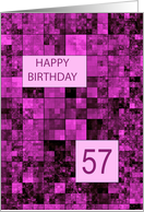 57th Birthday Pink Pattern card