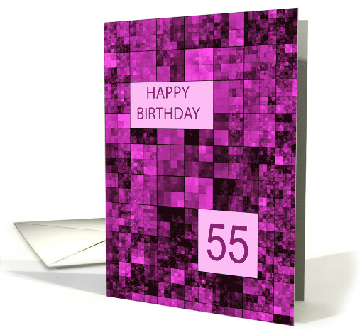 55th Birthday Pink Pattern card (1685354)