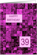 39th Birthday Pink Pattern card