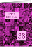 38th Birthday Pink Pattern card