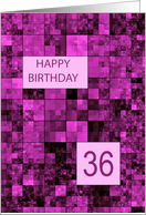 36th Birthday Pink Pattern card
