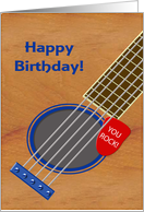 Guitar Player Birthday Plectrum Tucked into Strings card