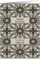 Uncle Birthday Abstract Mandala Design card