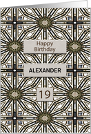 19th Birthday Add a Name Abstract Mandala Design card