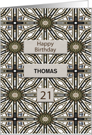 21st Birthday Add a Name Abstract Mandala Design card