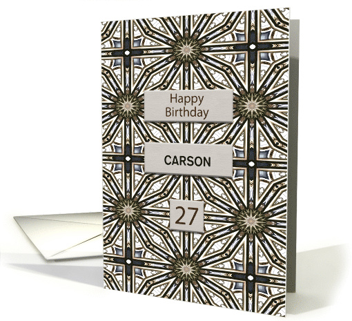27th Birthday Add a Name Abstract Mandala Design card (1690228)