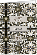 33rd Birthday Add a Name Abstract Mandala Design card