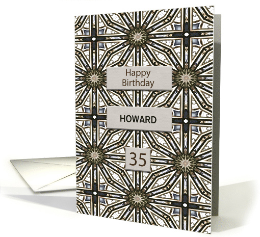 35th Birthday Add a Name Abstract Mandala Design card (1690268)