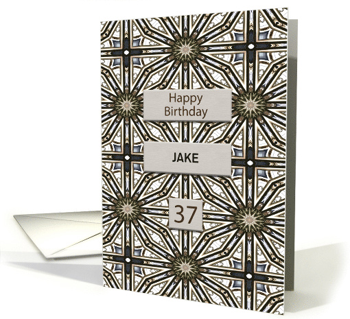 37th Birthday Add a Name Abstract Mandala Design card (1690272)