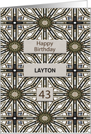 43rd Birthday Add a Name Abstract Mandala Design card