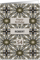 54th Birthday Add a Name Abstract Mandala Design card