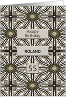 55th Birthday Add a Name Abstract Mandala Design card