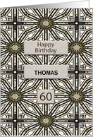 60th Birthday Add a Name Abstract Mandala Design card