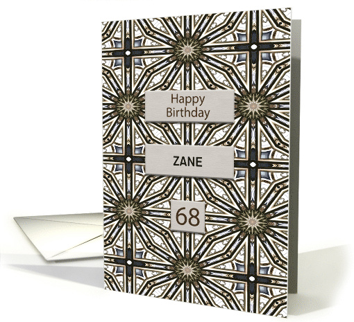 68th Birthday Add a Name Abstract Mandala Design card (1690554)