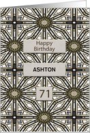 71st Birthday Add a Name Abstract Mandala Design card