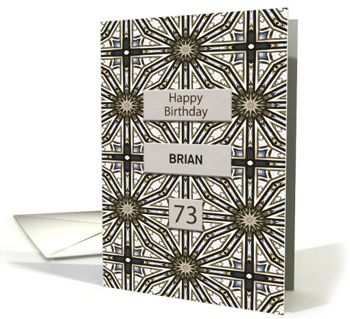 73rd Birthday Add a Name Abstract Mandala Design card (1690568)