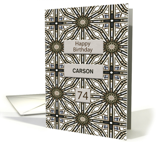 74th Birthday Add a Name Abstract Mandala Design card (1690570)