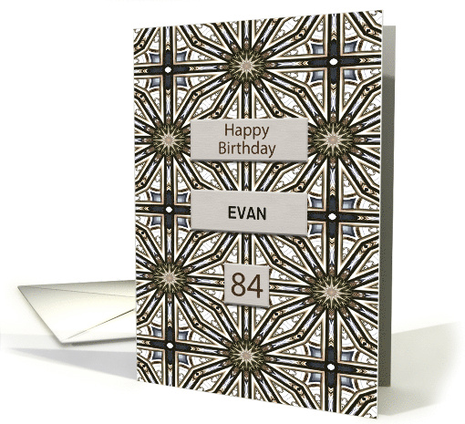 84th Birthday Add a Name Abstract Mandala Design card (1690682)