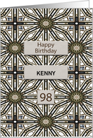 98th Birthday Add a Name Abstract Mandala Design card