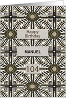104th Birthday Add a Name Abstract Mandala Design card