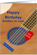 Brother in Law Guitar Player Birthday Plectrum Tucked into Strings card