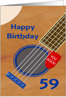59th Birthday Guitar Player Plectrum Tucked into Strings card
