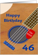 46th Birthday Guitar Player Plectrum Tucked into Strings card