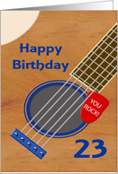 23rd Birthday Guitar Player Plectrum Tucked into Strings card