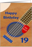 19th Birthday Guitar Player Plectrum Tucked into Strings card