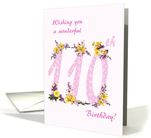 110th Birthday Flower Decorated Numbers card (1692944)