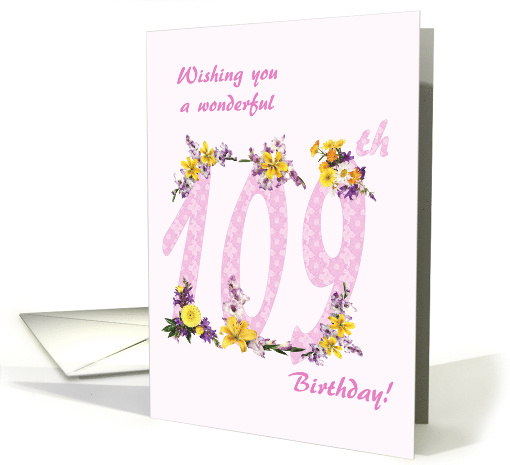 109th Birthday Flower Decorated Numbers card (1692970)