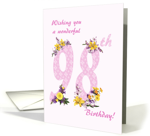 98th Birthday Flower Decorated Numbers card (1692992)