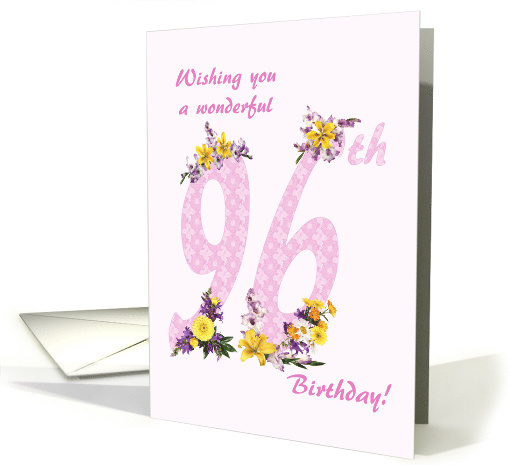 96th Birthday Flower Decorated Numbers card (1692996)