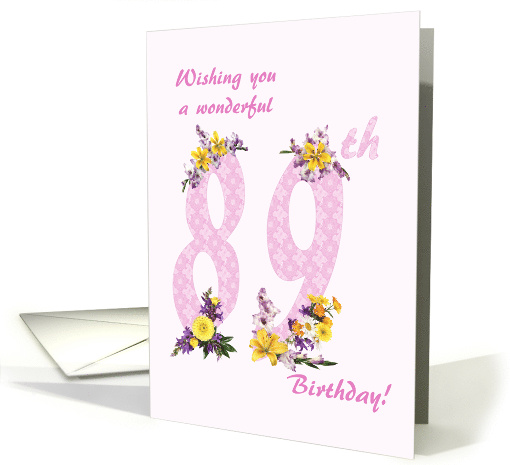 89th Birthday Flower Decorated Numbers card (1693010)