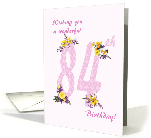 84th Birthday Flower Decorated Numbers card (1693020)