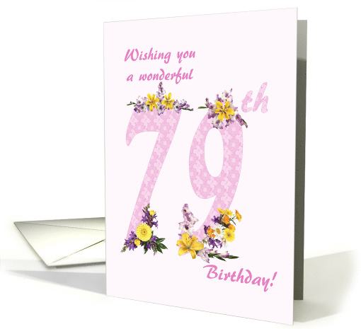 79th Birthday Flower Decorated Numbers card (1693030)