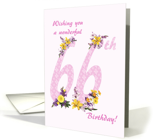 66th Birthday Flower Decorated Numbers card (1693172)