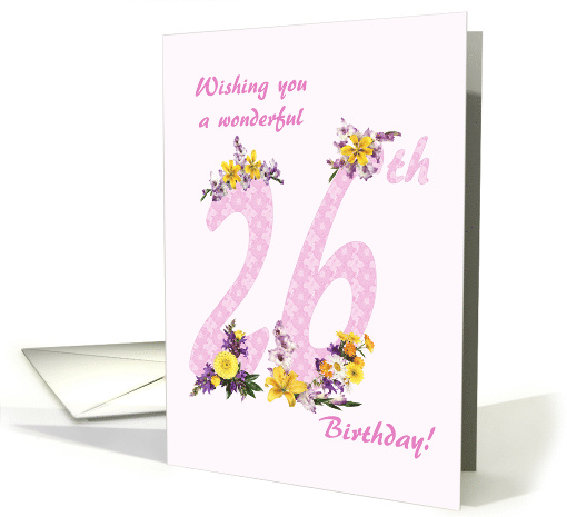 26th Birthday Flower Decorated Numbers card (1693252)