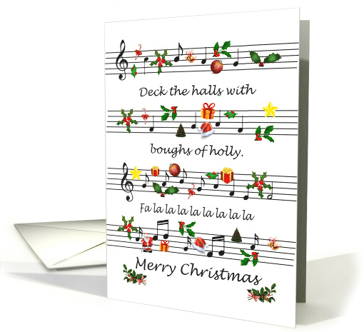 Fun Christmas Sheet Music Deck The Halls card (1693666)