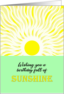 Bright Sunshine Birthday card