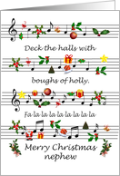Nephew Christmas Sheet Music Deck The Halls card