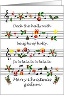 Godson Christmas Sheet Music Deck The Halls card