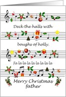 Father Christmas Sheet Music Deck The Halls card