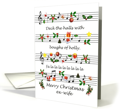 Ex-Wife Christmas Sheet Music Deck The Halls card (1694144)