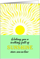 Son In Law Birthday Bright Sunshine card