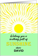 Add a Name Birthday Bright Sunshine card